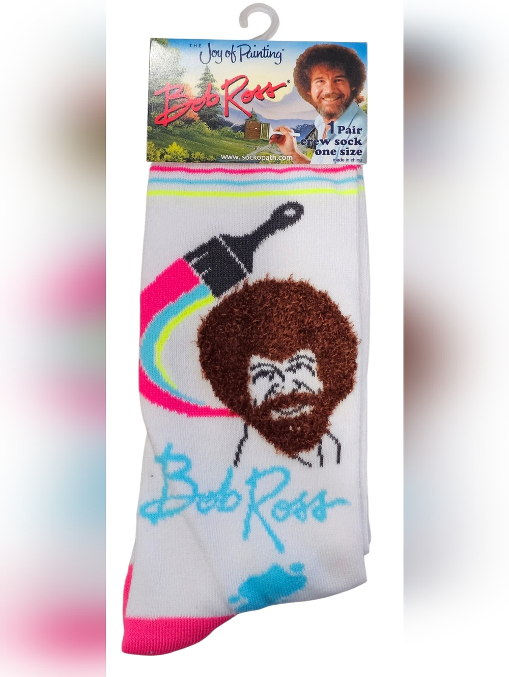 Bob Ross Graphic Crew Socks Set Of 5! New - Picture 11 of 12